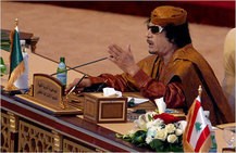 Muhammar Gheddafi al Summit della Lega Araba