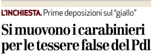 PdL scoppia caso tessere: persone iscritte senza saperlo