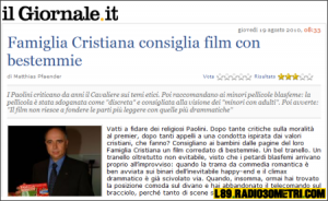 La clava del Giornale su Famiglia Cristiana: “Consiglia film con bestemmie”