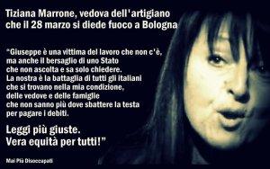 Intervista a Tiziana Marrone, vedova dell'artigiano che si diede fuoco