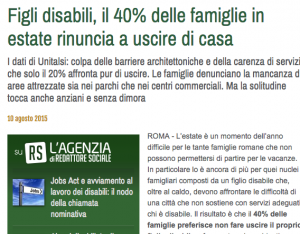 In estate i bambini disabili non escono di casa
