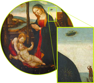 Ufo nel dipinto? No, solo simboli divini