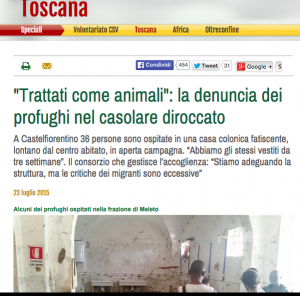 36 profughi trattati come animali a Castelfiorentino