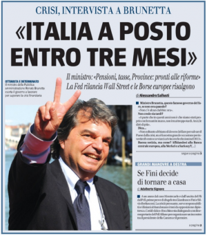 Brunetta, i nove giorni e il Nobel per l'economia