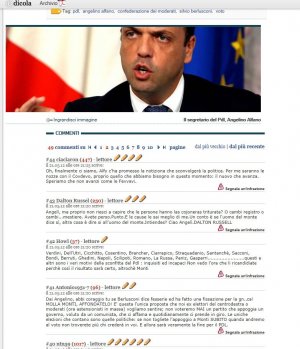 Parte il processo al segretario del Pdl. Gli elettori del Pdl sul Giornale si rivoltano contro Afano