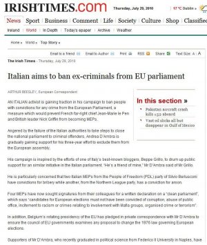 La stampa europea scrive Parlamento europeo pulito (e quella italiana si mette il bavaglio)