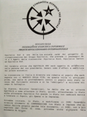 Lettera del FAI a Calabria Ora: "Monti uno degli obiettivi". Un falso?