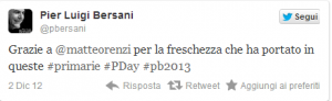 Bersani vince le primarie, ma Renzi regge sul web