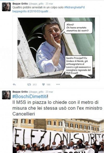 Grillo e1459413670700 Lo storytelling della politica italiana tra amministrative e l’irrompere del #BruxellesAttacks