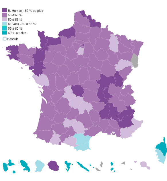 mappa secondo turno PS francia Francia: Hamon è il candidato dei socialisti. E ora?