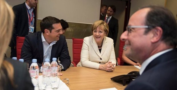 Tsipras, Merkel e Hollande