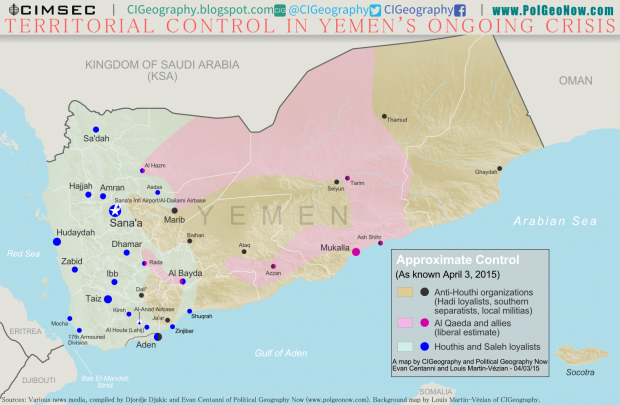 mappa guerra yemen