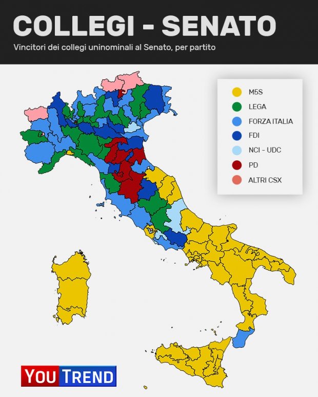 const map senate Politiche 2018: analisi del voto