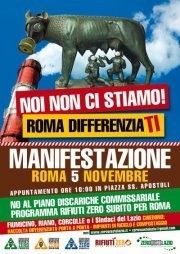 Manifestazione a Roma contro discariche ed inceneritori