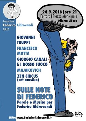 Aldrovandi: il concerto in memoria di Federico a Ferrara. Con Giovanni Truppi, Giorgio Canali e Zen Circus (tra gli altri)