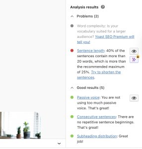 Screenshot of the Yoast SEO plugin.