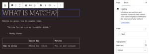 Screenshot of the WordPress editor.