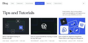 Screenshot of the WordPress.com Blog category archive page layout.