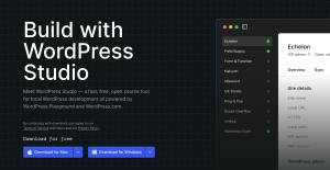 Screenshot of the WordPress Studio website.