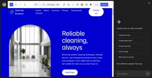 Screenshot of the WordPress.com AI Website Builder.