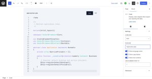 Example of the Code Block using custom colors.