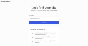 Screenshot of the WordPress.com site builder tool.