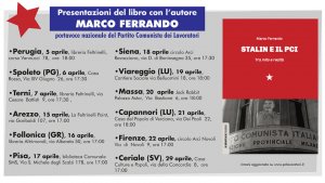 Ciclo di incontri con l'autore in Toscana per il nuovo libro di Marco Ferrando