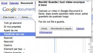 Arrivano l'Upload e la Riproduzione Video in Google Documenti