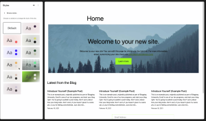 Animated GIF demonstrating Twenty Twenty-Three Theme Styles.