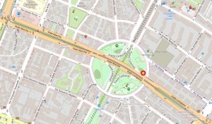 il punto dell'incidente (cartina di OpenStreetMap)