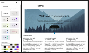 Animated GIF demonstrating Twenty Twenty-Five Theme Styles.