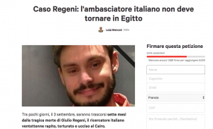 Caso Regeni, l'ambasciatore italiano NON deve tornare in Egitto (LA PETIZIONE)