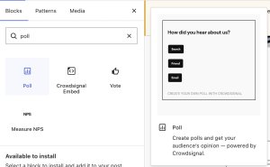 Screenshot of the Crowdsignal Forms plugin.