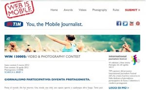 You, the Mobile Journalist. L'esclusivo contest della Tim sul giornalismo partecipativo