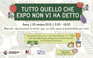 Roma, 20/10/2015, conferenza “Tutto quello che EXPO non vi ha detto”