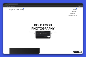 A WordPress Site open in a browser with an annotation box open on the H1