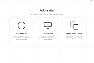 Screenshot of the WordPress Studio Blueprints Gallery.