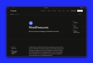 A screenshot of the WordPress.com Connector in the Claude connectors directory