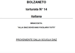 Testimonianza di una detenuta al carcere di Bolzaneto.