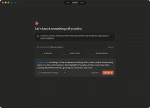 Screenshot of the WordPress site creator plugin for Claude Cowork.