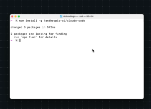 Screenshot showing the installation of Claude Code