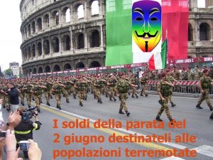 Protesta #no2giugno: "Dare quei soldi ai terremotati"