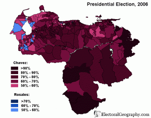 2006 venezuela presidential municipalities 300x234 Chavez ottiene il quarto mandato