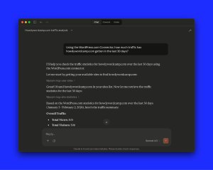Screenshot of the WordPress.com Claude Connector