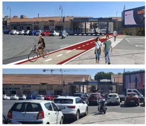 Nuova ciclabile Tevere–Mattatoio a Testaccio lungo lungotevere degli Artigiani per i lavori di realizzazione Nuova ciclabile Tevere–Mattatoio a Testaccio lungo lungotevere degli Artigiani per i lavori di realizzazione
