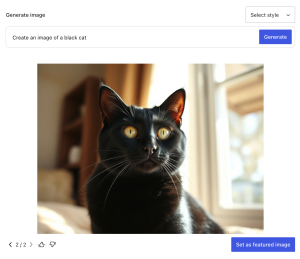 Screenshot of the Jetpack Social AI Image Generator