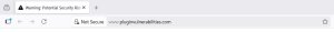 Browser address bar for site without SSL certificate showing "Not secure"