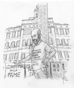 Gaetano Ferrieri e il presidio davanti a Montecitorio
