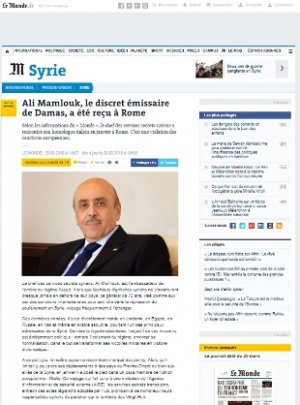 Diplomazia segreta: la visita di Ali Mamlouk, capo dei servizi segreti siriani, in Italia