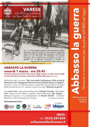 Presentazione: Abbasso la guerra. Persone e movimenti per la pace dall'800 a oggi